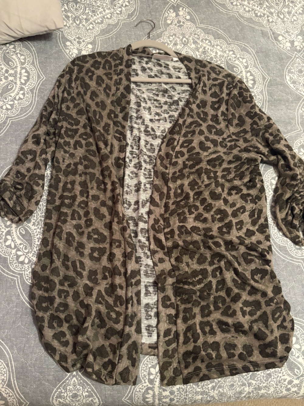 Belle by Kim Gravel Leopard Print Open Cardigan